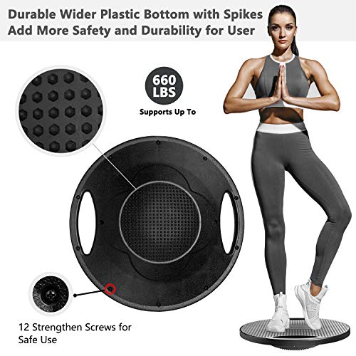 Wobble Exercise Balance Board, No-Skid Surface - color: New Gray