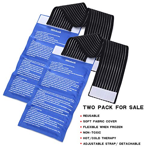 Reusable Gel Ice Pack 2 Piece Set Soft Cold Hot Compress Wraps with Straps - style: 11.93x6.14（2 Pack）