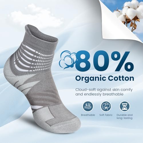 IRAMY Compression Ankle Support Crew Socks Men Women Wicking Plantar Fasciitis Relief Running Hiking Socks 3 Pairs - color: Black-6 Packs-0, size: Large