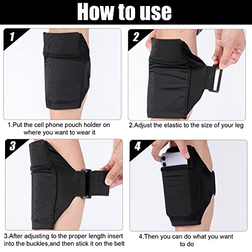 Jadive 2 Packs Cell Phone Leg Straps Ankle Phone Holder, Black
