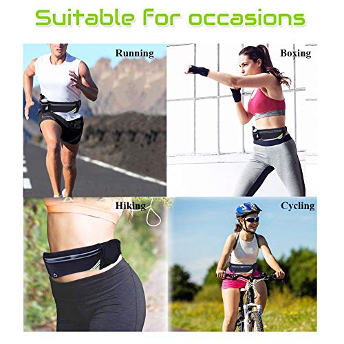 Running Belt with Water Bottle Holder for iPhone 17 16 15 14 13 12 11 Pro Max Xs 16e Xr X Plus Mini/Galaxy,Reflective Phone Belt Bag for Running Women Men Hydration Waist Bag Fanny Pack Pouch