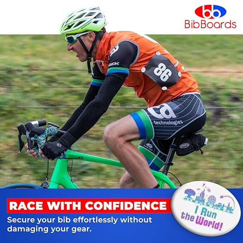 BibBoards bibSNAPS Race Bib Clips, I Run the World, 4 Pack - color: I Run The World