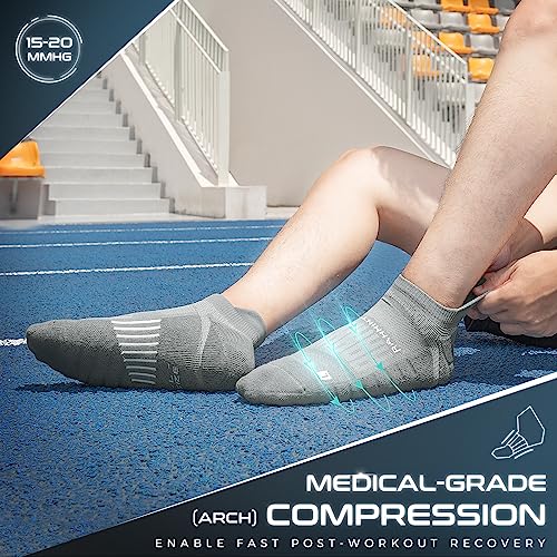 Rahhint Running Ankle socks Coolmax Moisture Wicking & Breathable Cushioned - color: Grey, size: Medium
