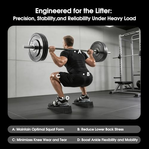 Squat Wedge Block For Deeper Squat: 2200LBS Capacity with Guide & Carry Bag - color: Dark