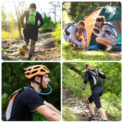 KUYOU Running Hydration Vest - Lightweight Insulated Hydration Backpack with 2L Water Bladder, Adjustable Chest Straps and Reflective Water Backpack for Running Marathon Race Hiking Cycling - color: Orange