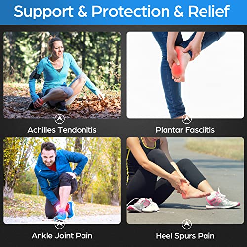 NEENCA Foot & Ankle Brace Socks for Sprained-Ankle Compression Sleeves Set - color: Black, size: Large