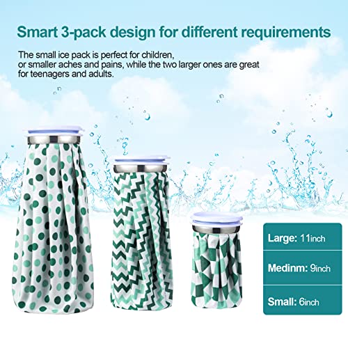 Nuanchu 3 Pcs Reusable Ice Bags for Injuries, Polka Dot, Green - size: Green, style: Polka Dot