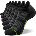 FITRELL Men's 6 Pack Ankle Running Socks Low Cut Cushioned Athletic Sports Socks 7-9/9-12/12-15 - color: Black+gray-green-red, size: 9-12