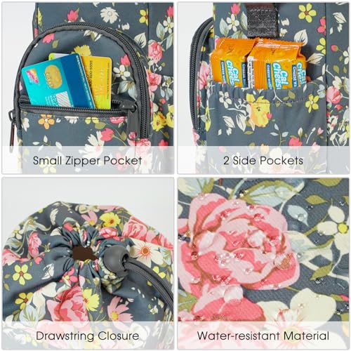 sportsnew 40oz Insulated Crossbody Water Bottle Sling Bag w/Phone Pocket - color: Rose