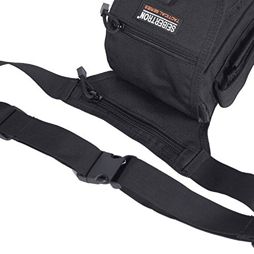 Seibertron Waterproof Tactical Outdoor Hiking Airsoft Utility Leg Bag Black - color: Black