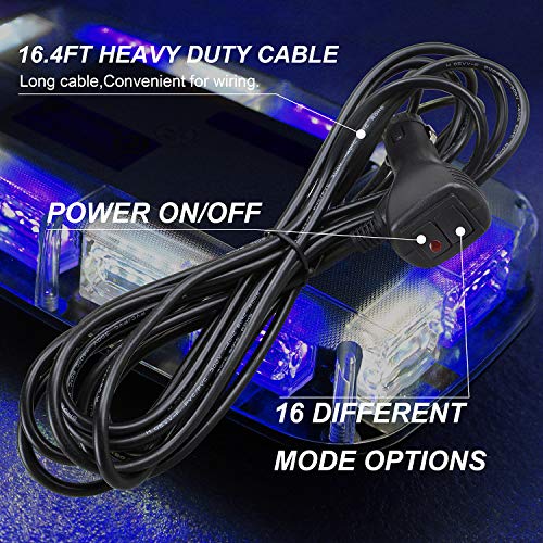ASPL 48LED Roof Top Strobe Lights with Magnetic Base - color: Blue/White