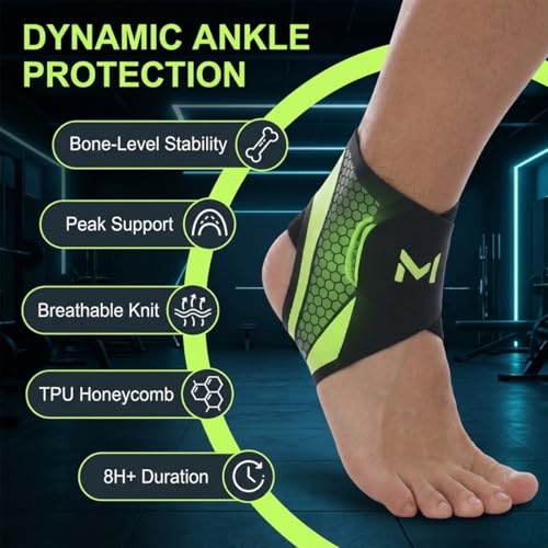 Ankle Brace 2 Pack, Adjustable Lace-Up Ankle Support with Stabilizing Straps, Breathable Compression Ankle Stabilizer for Running, Basketball, Sports & Daily Wear for Men & Women (Green)