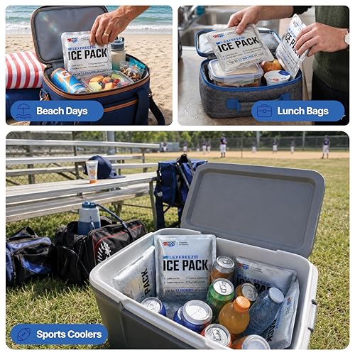 Sport Temp Reusable Gel Ice Packs for Coolers - size: 8 PACK / 250g Each