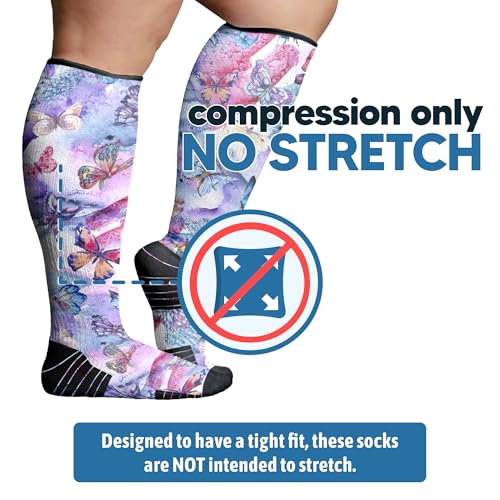 Viasox 3 Pack Compression Socks Women & Men, Circulation Support, 12-15mmHg Neuropathy, Flower Power, L - color: Flower Power, size: Large