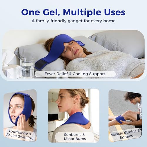2 Pack Cooling Gel Eye Mask for Puffy Eyes, Migraine Relief, FSA Eligible - color: Black&blue