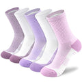 cuangya Women Crew Socks Athletic Cushioned Running Hiking 3-5 Pairs - color: 5 Pairs Spliced Purple, size: 8-10
