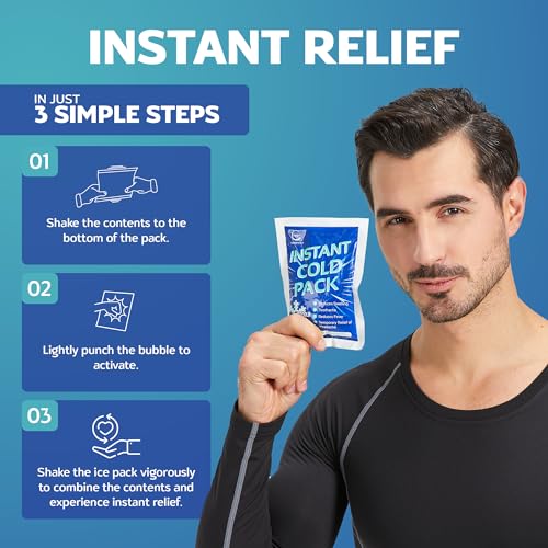 50 Pack Instant Ice Packs for Injuries, Disposable First Aid Cold Packs - size: 50 Pack (6" x 4.5")