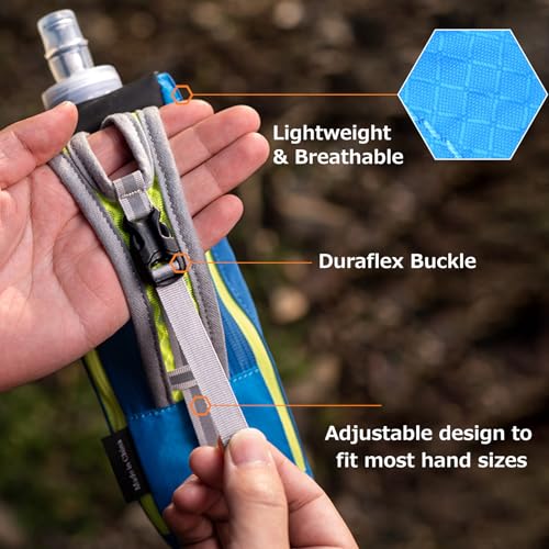 Azarxis TPU Soft Flask Collapsible Water Bottles BPA-Free 250ml 350ml 500ml for Hydration Vest Pack Running Hiking Cycling Climbing - color: A - Black 500ml Handheld Bottle