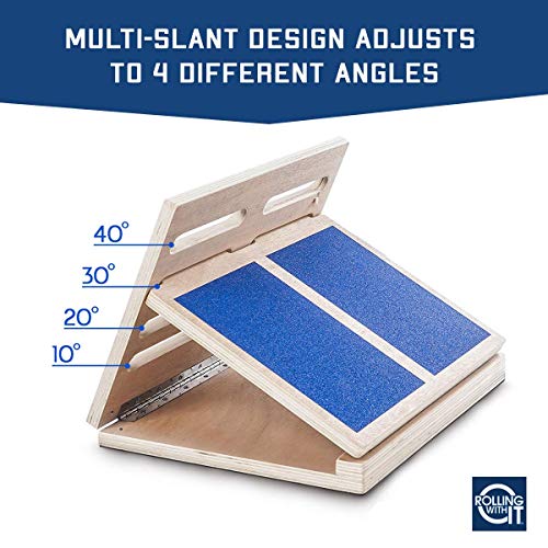 Rolling With It Wooden Slant Board for Calf Stretching, Squats