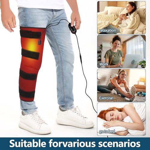 Leg Heating Pad, Heating Pad for Legs, Heated Leg Warmers for Thigh & Knee & Calf Therapy, Leg Heating Pad Wrap, Heating Pad for Knee Pain Relief-M/L