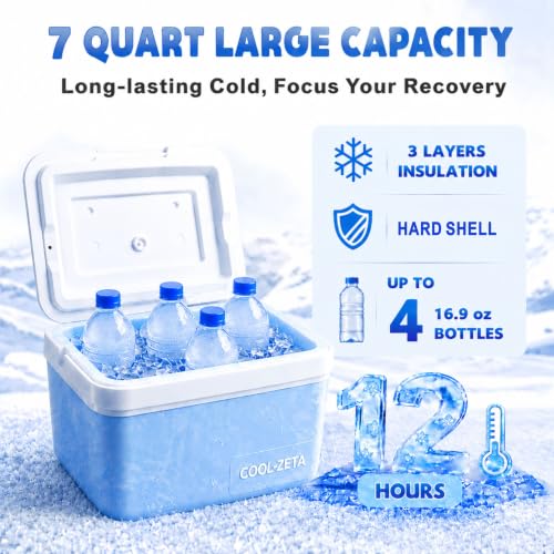 Cold Therapy Machine, Cold Therapy for Knee Replacement, Ice Machine for Knee After Surgery, Temperature Display,Cryotherapy Systems Suitable for Home use,（7 QT - size: 7 QT