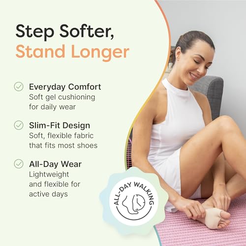 ZenToes Metatarsal Pads for Women, Ball of Foot Gel Cushion Sleeve, Medium - color: Beige, size: Medium