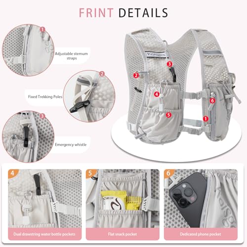 Running Hydration Vest Backpack with 1.5L Bladder for Men Women - color: grey, size: with hydration