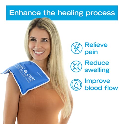 Roscoe Medical Gel Soft Flexible Ice Packs for Injuries, Reusable Freezer Hot and Cold Pack, Cold Compress & Cooling Gel Pad for Shoulder, Hip, Leg, Arm, Ankle & Foot Injury, 7.5 x 11 Inches, Medium - size: Medium, 7.5" x 11"