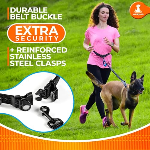 SparklyPets Hands Free Dog Leash, Medium & Large Breeds (Gradient Pink) - color: Gradient Pink, size: 1 dog M/L