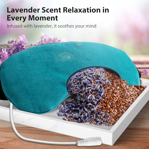 Ezona Heated Eye Mask, Warm Eye Compress Mask for Dry Eyes, Blue - color: Blue