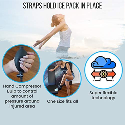THE COLDEST Ankle Ice Pack - Ice Wrap w/Cold Gel Pack & Air Compression - Faster Recovery Ankle Sleeve Compression Support for Achilles Tendon Injuries, Plantar Fasciitis, Swelling, & more