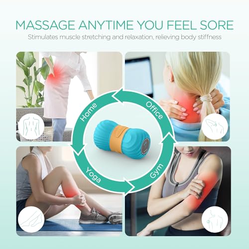 VOYOR-HEALTH Vibrating Peanut Massage Ball, Deep Tissue Roller Rechargeable - color: Blue