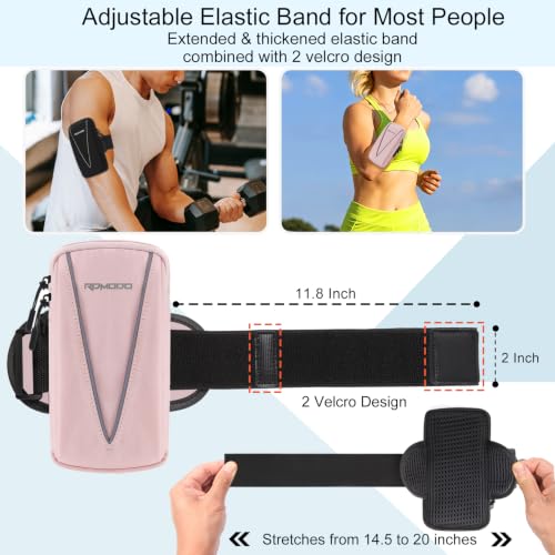 Arm Band for Phone, Water Resistant Armband for Running 7.5" Pink - color: 03 - Pink