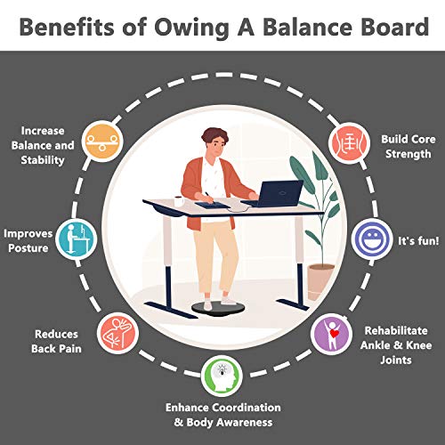 Wobble Exercise Balance Board, No-Skid Surface - color: New Gray