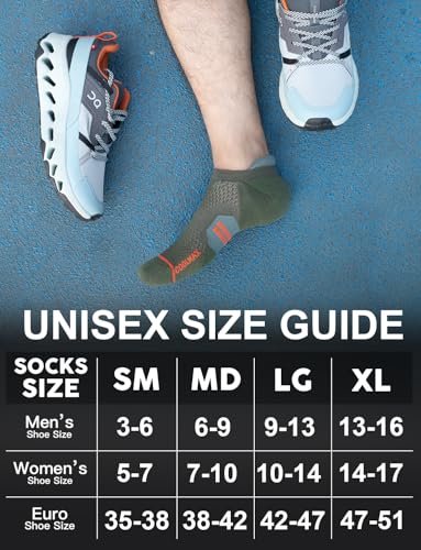 Juclise Men's No Show Compression Running Socks, Athletic Socks, 3 Pairs - color: Gradient Blue+carolina Blue+marine Od Green, size: Medium