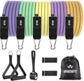 WHATAFIT Resistance Bands with Handles, 150 lb Exercise Bands Set - color: Navy Blue