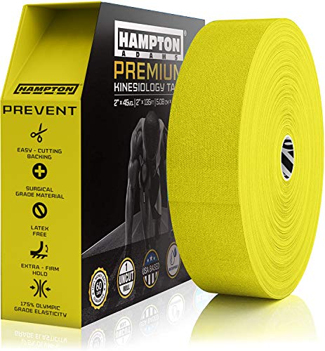 Hampton Adams Kinesiology Tape, Uncut Roll, Waterproof Muscle Support - color: Yellow, size: 2in x 135ft (1 Roll)