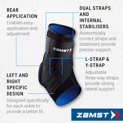 Zamst A1 Strong Ankle Brace Sports Sprains - Black, Right, M - color: Black, size: M / Right