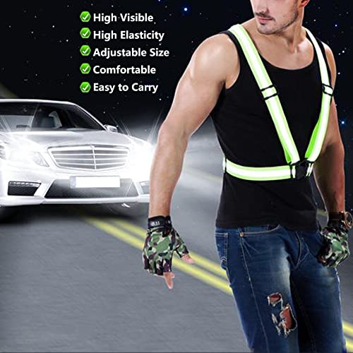3Packs Reflective Running Vest, Adjustable Elastic Straps 360°High Visibility for Outdoor Walking, Jogging - color: Color 7