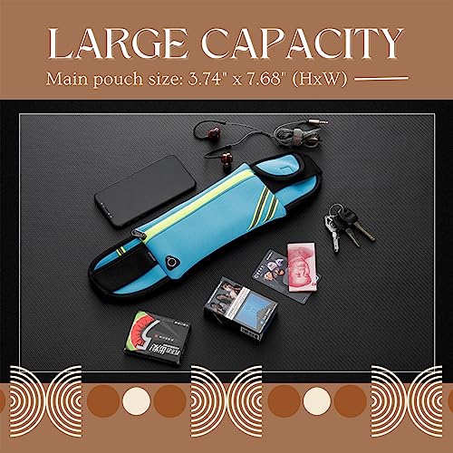 USHAKE Running Belt Fanny Pack for Women & Men, Phone Holder Waist Bag - color: Blue
