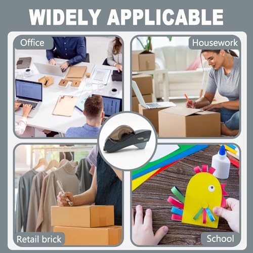 Automatic Tape Dispenser for Wrapping Gifts, Handheld Packaging Tape Dispenser Gun with Cutter, Dispensers for Adhesive Tapes-Grey - color: Grey