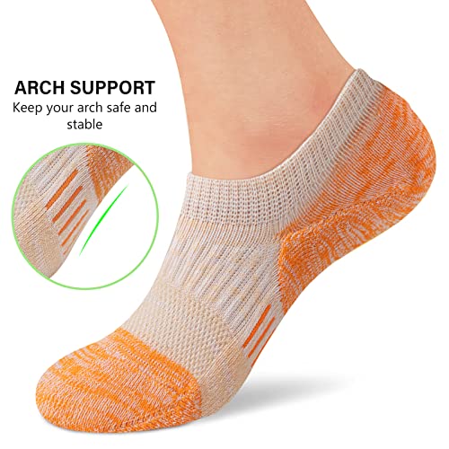Amutost Womens No Show Socks Anti-Slip Cushioned Breathable 5-10Pairs - color: 5 Pairs A-mood Boosting Colors, size: 5-8