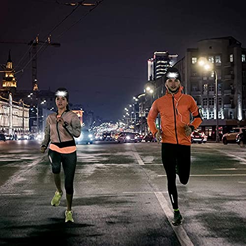 Beanie Hat with Light Unisex LED Beanie Hat with Light USB Rechargeable Running Hat Alpine Cap Gift for Men and Women Teens - color: Orange