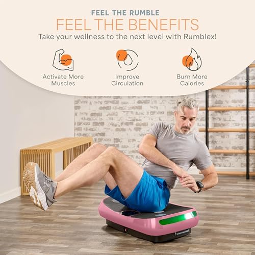 Lifepro Rumblex 4D Vibration Plate Exercise Machine with 7 Training Modes - color: Light Pink, size: Standard