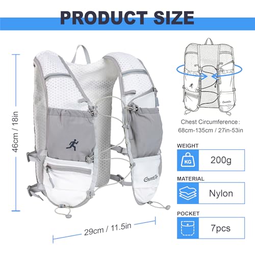 Running Vest with Adjustable Chest Straps for Women Men Hydration Vest for Marathon Jogging Hiking Cycling - size: Gray, style: Only Running Vest