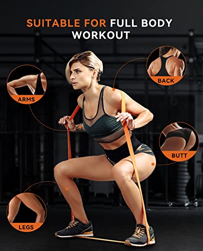SUNPOW Pull Up Assistance Bands Set of 5 Resistance Heavy Duty Workout Exercise Stretch Fitness Bands Assist Set for Body, Instruction Guide and Carry Bag Included - color: Multicolor（5-135lbs）