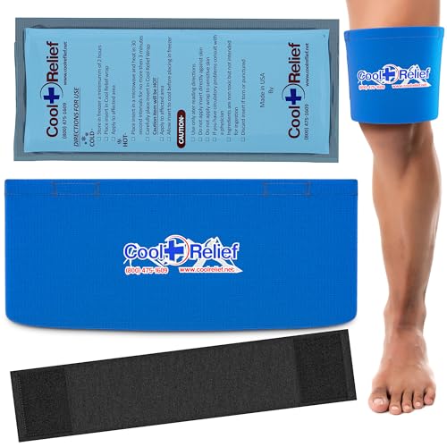 Pain Relief Ice Pack with Compression Strap for Hot & Cold Therapy - Long Lasting Reusable Gel Pack for Injuries | Use as Heat Wrap or Cold Pack for Wrist, Hand, Neck, Ankle, and Calves (6" X 12") - size: 6" x 12" - Single Pack