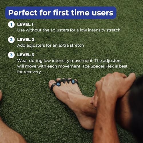 The Toe Spacer Flex | Recovery from the Ground Up, Correct Bunions, Plantar Fasciitis, & Correct Toes | Adjustable Unisex Toe Spacer, Perfect for First time Users - Relieve Foot Pain and Tension - size: Flex
