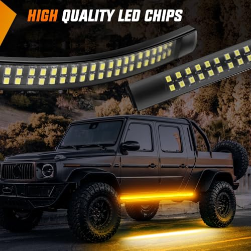 Nilight 2PCS 70 Inch Running Board LED Lights Strip Amber for Truck - color: Amber