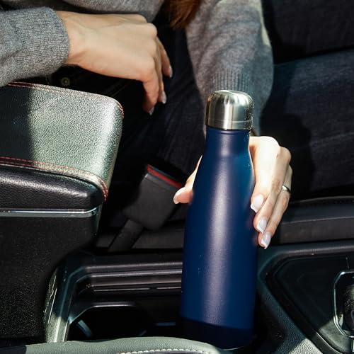MEWAY 17oz Sport Water Bottle 12 Pack Vacuum Insulated Stainless Steel Leak-Proof Double Wall Cola Shape Water Bottle,Keep Drinks Hot & Cold (Navy,12 Pack) - color: Navy